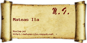 Mateas Ila névjegykártya